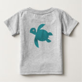 T-shirt Pour Bébé Aquarelle Monogramme de tortue marine (Dos)