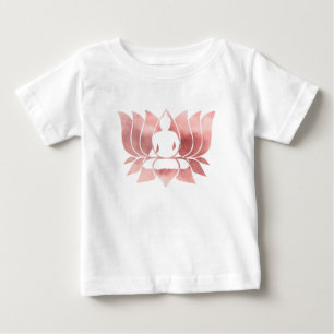 T-shirt Pour Bébé Aquarelle or rose Texture Bouddha Méditation Zen