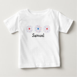 T-shirt Pour Bébé Aquarelle Patriotique Firework Trio bébé T-shirt