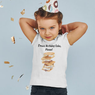 T-shirt Pour Bébé Aquarelle réaliste S'mores Anniversaire de Toddler