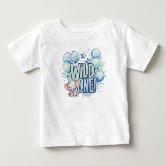 T-shirt Pour Bébé Aquarelle Wild One 1er anniversaire (Devant)