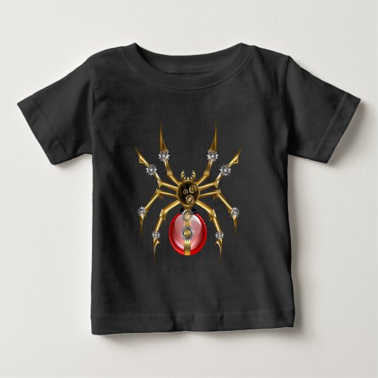T-shirt Pour Bébé Araignée en vapeur noire (Devant)