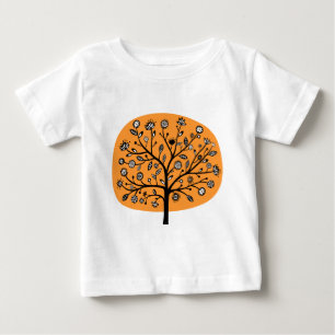 T-shirt Pour Bébé Arbre à fleurs stylisé - Orange clair
