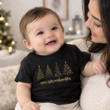 Arbre de Noël en or Nom personnalisé bébé