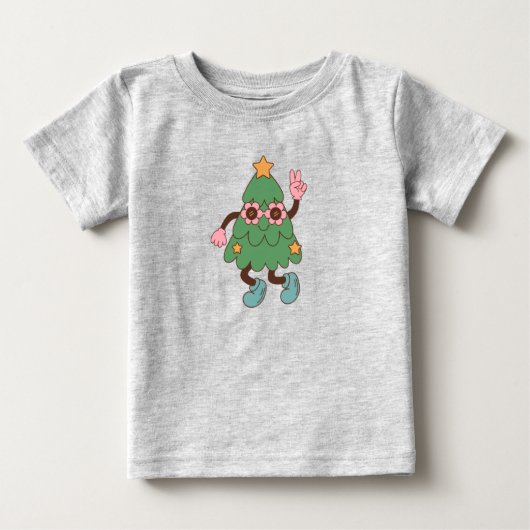 T-shirt Pour Bébé Arbre de Noël idiot (Devant)