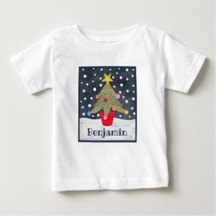 T-shirt Pour Bébé Arbre de Noël personnalisé