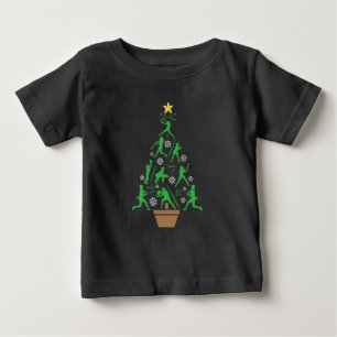 T-shirt Pour Bébé Arbre de Noël Softball Filles Femmes