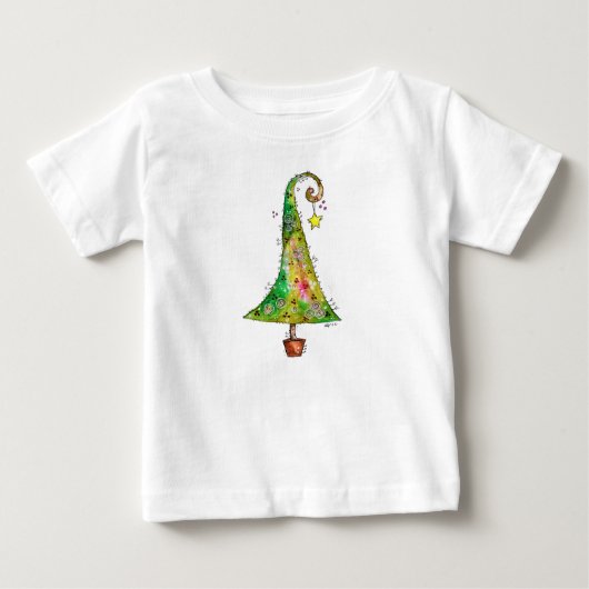 T-shirt Pour Bébé Arbre de Noël Whimsical (Devant)