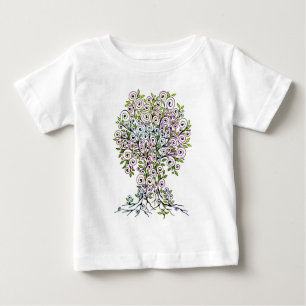 T-shirt Pour Bébé Arbre de Vie - Feuilles Spirales Fruits 1