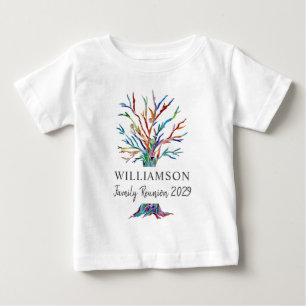 T-shirt Pour Bébé Arbre Généalogique de la Famille à Nom Personnalis