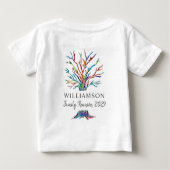 T-shirt Pour Bébé Arbre Généalogique Nom Personnalisé Réunion de Fam (Dos)