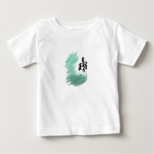 T-shirt Pour Bébé Arbre vert scandinave art simple menthe moderne ba