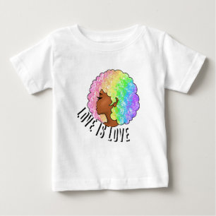 T-shirt Pour Bébé arc-en-ciel afro LGBTQ l'amour est l'amour fierté