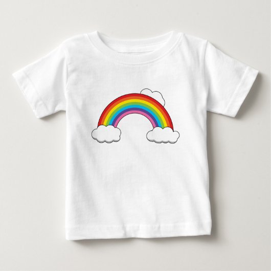 T-shirt Pour Bébé Arc-en-ciel avec des nuages blancs (Devant)