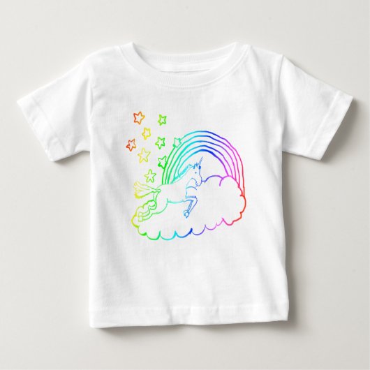 T-shirt Pour Bébé Arc-en-ciel de Unicorne (Devant)
