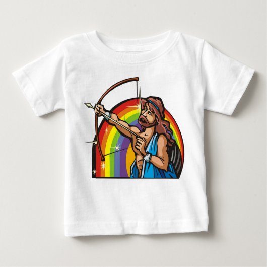 T-shirt Pour Bébé Arc en ciel des années 1980 avec Sagittarius Arche (Devant)