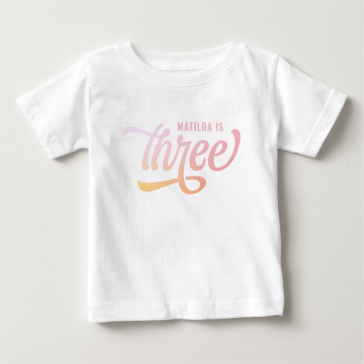 T-shirt Pour Bébé Arc-en-ciel d'été trois 3e anniversaire cadeau (Devant)