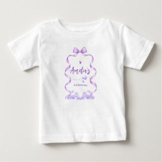 T-shirt Pour Bébé Arc-en-ciel Nœud Papillon Anniversaire Tout Âge