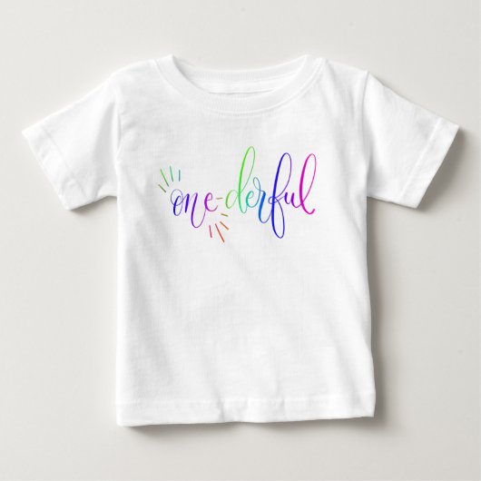 T-shirt Pour Bébé Arc en ciel Onederful Premier anniversaire Tee de  (Devant)