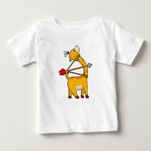 T-shirt Pour Bébé Archer de girafe flèche Bow (Devant)