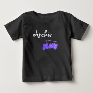 T-shirt Pour Bébé Archie Nom avec Camion de Pompiers à Étincelle Ble