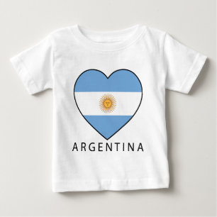 T-shirt Pour Bébé Argentina Heart drapeau Soccer