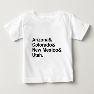 T-shirt Pour Bébé Arizona Colorado Nouveau-Mexique Utah Quatre coi