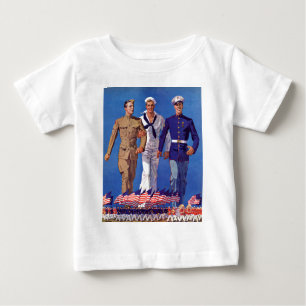 T-shirt Pour Bébé Armée, marine et marines