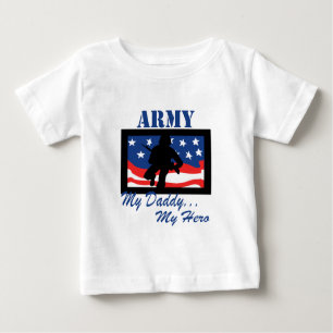 T-shirt Pour Bébé Armée mon papa mon héros
