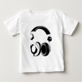 T-shirt Pour Bébé Armoire casque noir et blanc (Devant)
