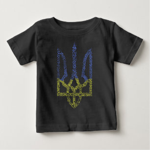 T-shirt Pour Bébé Armoiries de l'Ukraine trident motif de la spirale