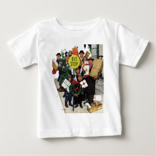 T-shirt Pour Bébé Arrêt d'autobus à Noël