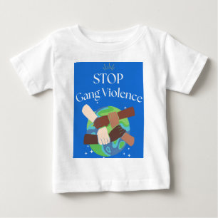 T-shirt Pour Bébé Arrêter la violence des gangs mains liées