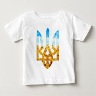 T-shirt Pour Bébé Arrière - plan ukrainien de tryzub de blé et de