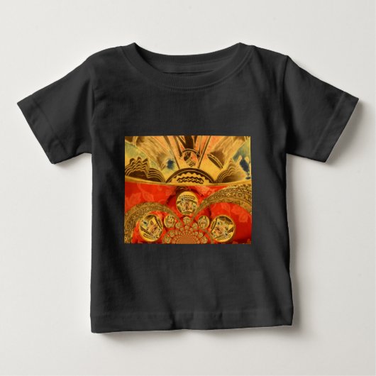 T-shirt Pour Bébé Art Culturel Africain : Design Rouge Or Riche (Devant)