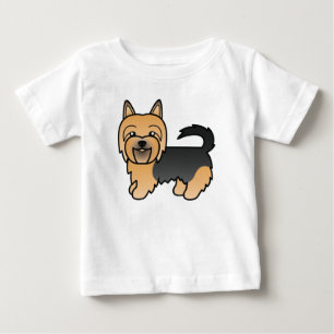 T-shirt Pour Bébé Art de caricature de chien Terrier Australien bleu
