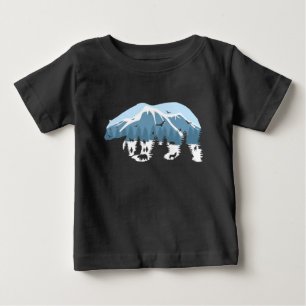 T-shirt Pour Bébé Art de la nature sauvage ours polaire loups montag