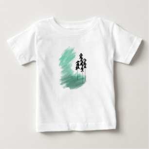T-shirt Pour Bébé art de l'arbre vert scandinave simple moderne ment