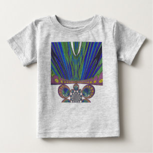 T-shirt Pour Bébé Art Décoratif Bleu d'Afrique Design Imprimer