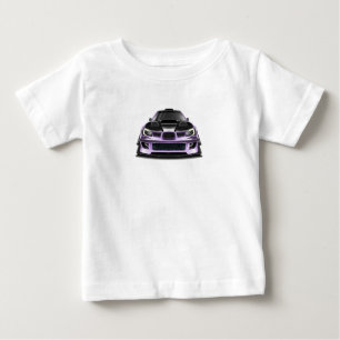 T-shirt Pour Bébé art dessinée à la main avec œil plissé violet