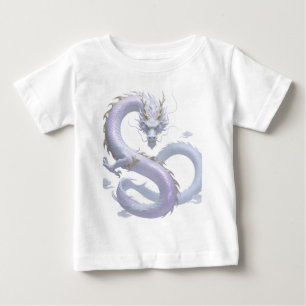 T-shirt Pour Bébé Art du Dragon Blanc   Esthétique Fantastique Mythi