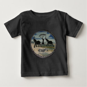 T-shirt Pour Bébé Art Eléphant Africain