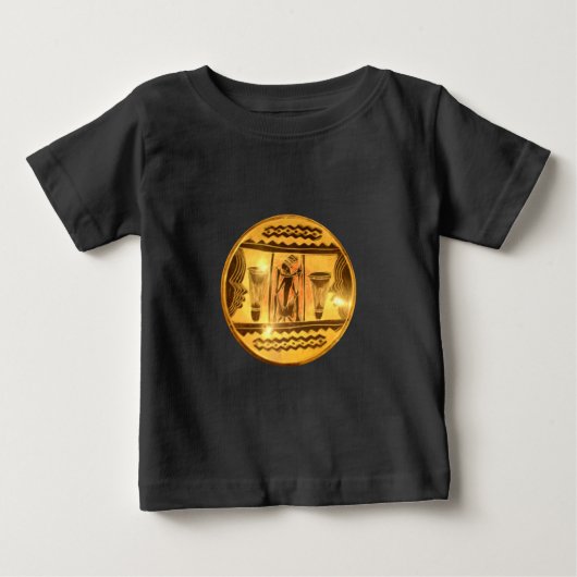 T-shirt Pour Bébé Art Ethnique Africain d'or Imprimer (Devant)