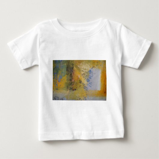 T-shirt Pour Bébé Art moderne Jaune peinture d'art Abstrait (Devant)