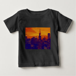 T-shirt Pour Bébé Art pop orange bleu New York City