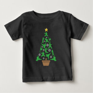 T-shirt Pour Bébé Arts Martiaux Féminins - Sapin de Noël Karaté pour