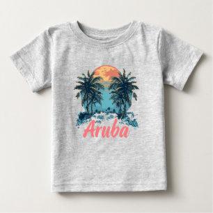 T-shirt Pour Bébé Aruba Island Design (Version 2) - Baby Fine Jersey