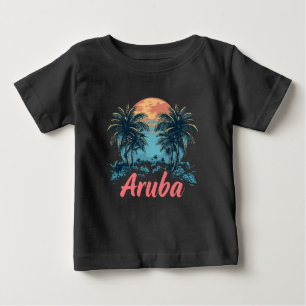 T-shirt Pour Bébé Aruba Island Design (Version 2) - Baby Fine Jersey