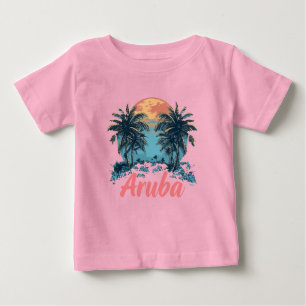 T-shirt Pour Bébé Aruba Island Design (Version 2) - Baby Fine Jersey