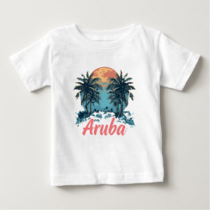 T-shirt Pour Bébé Aruba Island Design (Version 2) - Baby Fine Jersey